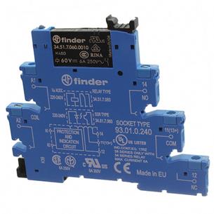 Interfaz con rele + base 5mm 1 C. 6A 220ac/dc