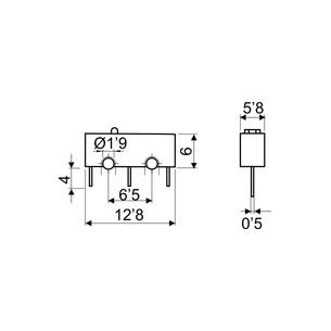 Microinterruptor 12,8mm sin palanca 2