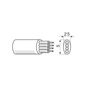 Cable telefono plano 4 conductores color negro 2