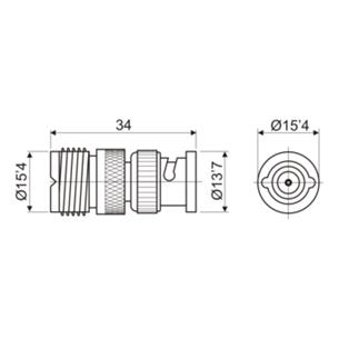 Adaptador BNC macho a PL hembra 2