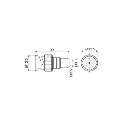 Adaptador BNC macho a RCA hembra