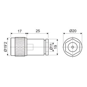 Conector N macho RG58 clamp 2