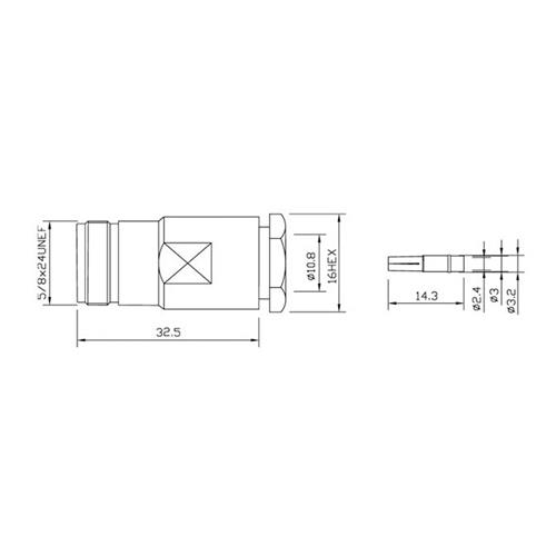 Conector N hembra RG213 clamp