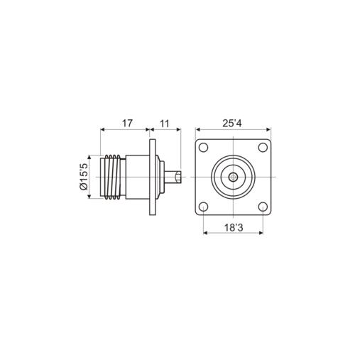 Base N para chasis fijacion a tornillos