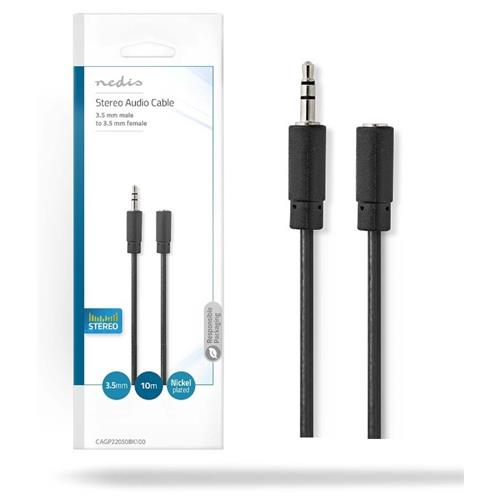 Cable audio Jack 3,5mm estereo M-H 10m Nedis