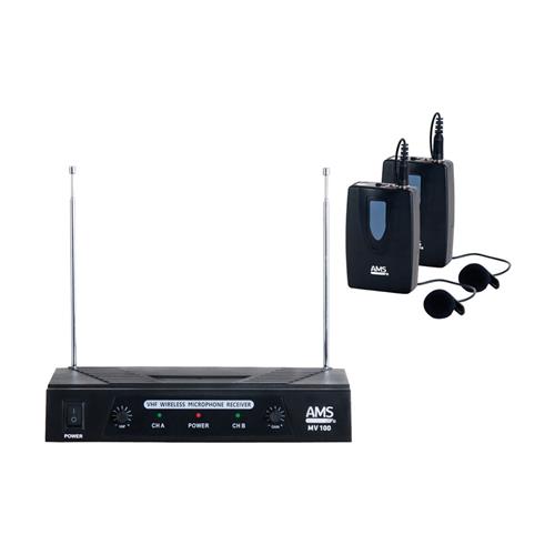 Sistema inalambrico de petaca VHF bicanal MV100LV Sistema inalambrico de petaca VHF bicanal MV100LV