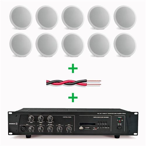 Pack sonorizacion PA60USB/R + IC80T + Cable. PACKWORK002