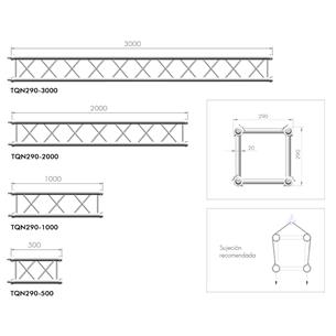 Truss cuadrado Guil 29 x 2m plata TQN290-2000 2