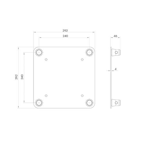 Base de aluminio para truss cuadrado TQN290-D/G Base de aluminio para truss cuadrado TQN290-D/G