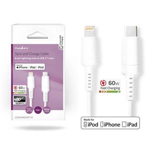 Cable USB-C Lightning Carga Rapida NEDIS 1mt 60W PD