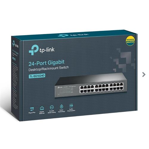 Switch 24 puertos 10/100/1000 TP-LINK 13" (Aletas a 19")