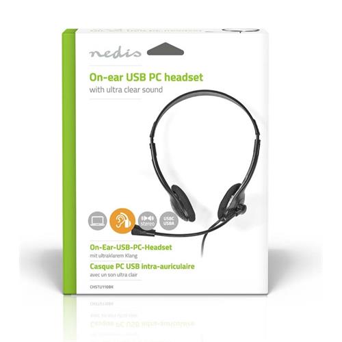 Auriculares+micro diadema USB-C Nedis