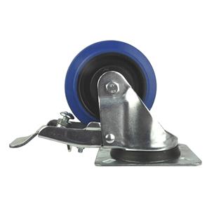 Rueda ancha azul de 100mm con freno RN1354