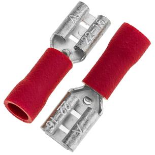 Terminal faston hembra aislado rojo 4,8mm