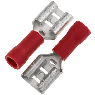 Terminal faston hembra aislado rojo 6,3mm