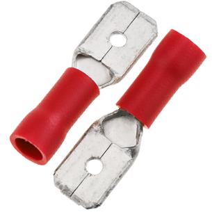 Terminal faston macho aislado rojo 6,3mm