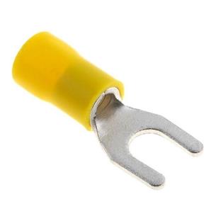 Terminal horquilla aislado amarillo 6mm