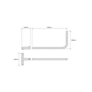Mastil antena en L Ø30x1mm 60/30cm Televes 2