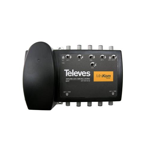 Amplificador MiniKom C.Ret+MATV+2FI 2e/2s F 33...38dB Televes