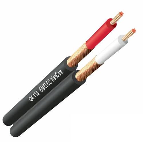 Cable audio paralelo dual 2x0,14mm color negro Q4-118 Cable audio paralelo dual 2x0,14mm color negro Q4-118