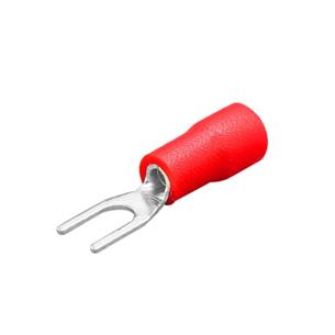 Terminal horquilla aislado rojo 4mm