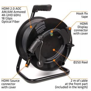 Cable HDMI 2.0 AOC ARMORED 4K 100m montado en carrete R-HDMI-120/100 2