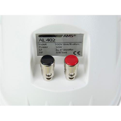 Caja acústica de instalación. 30/15/7.5/3.8W @ L100V/8 ohm blanco AL 402 Caja acústica de instalación. 30/15/7.5/3.8W @ L100V/8 ohm blanco AL 402