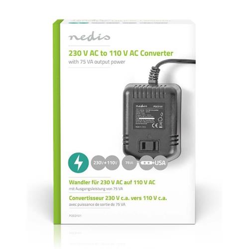 Transformador 220V-110 EU-USA 75W Nedis