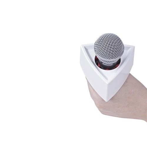 Cubo triangular para microfono color blanco 107308