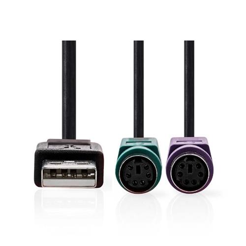 Adaptador USB 2.0 a 2 salidas PS2 hembras