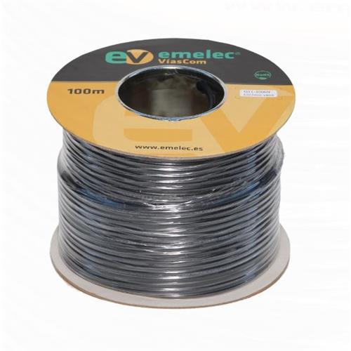 Cable video coaxial digital 75 ohm 0,80/3,75 negro Q11 3006N