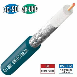 Cable video coaxial digital 75 ohm 0,80/3,75 azul Q11 3006A 2