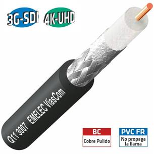 Cable video coaxial digital 75 ohm 1,00/4,6 negro Q11 3007N 2