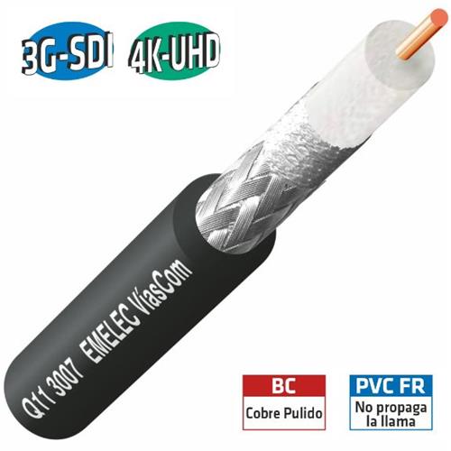 Cable video coaxial digital 75 ohm 1,00/4,6 negro Q11 3007N