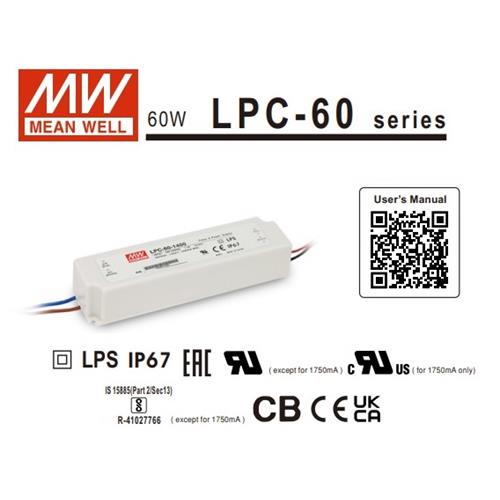 Mean Well. Fuente Led Driver LPC-60-1050