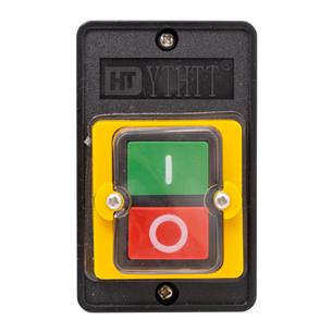 Caja de control negra con 2 botones, 1 interruptor Verde y 1 pulsador Rojo 2