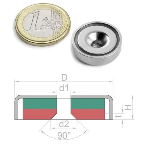 Iman en recipiente avellanado 20x6mm Neodimio FA-8.9 Kg Iman en recipiente avellanado 20x6mm Neodimio FA-8.9 Kg