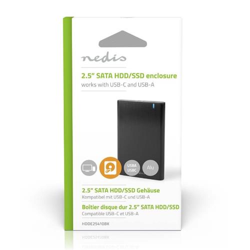 Caja disco duro Sata 2,5" USB3.1 Metal 6Gbps NEDIS