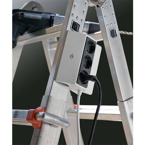 Regleta 3 tomas con abrazadera cable 3mts