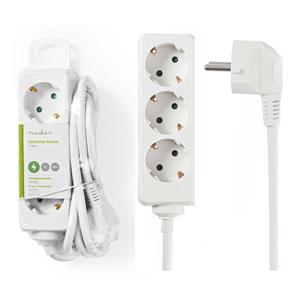 Regleta 3 tomas cable 1,5m, blanca