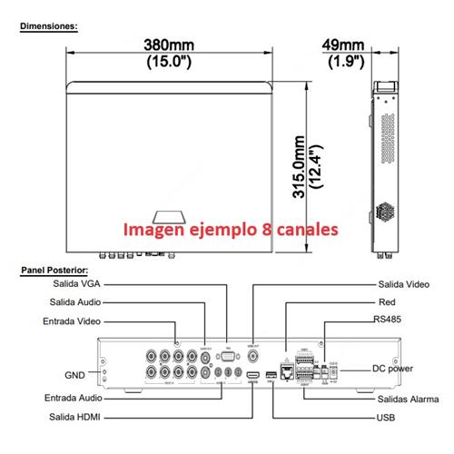 Grabador DVR-NVR 16 canales RG59