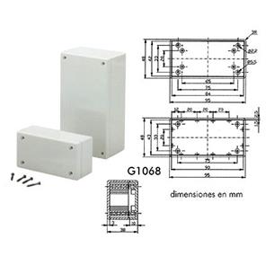 Caja ABS 95x48x38mm gris G1068