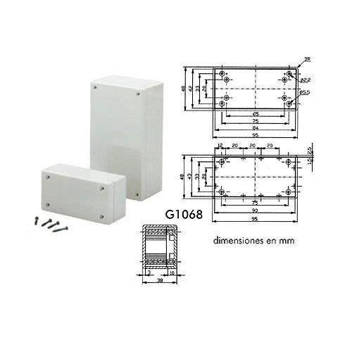 Caja ABS 95x48x38mm gris G1068