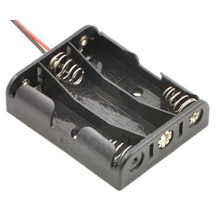 Portapilas para 3 x AA plano con cable de conexión
