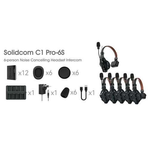 Sistema de intercomunicacion 6 auricuares cancelacion ruido Solidcom C1 PRO 6S