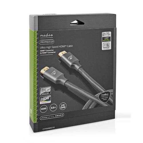 Cable HDMI 3mts Ultra M-M 48Gbps 8K60hz Nedis Cable HDMI 3mts Ultra M-M 48Gbps 8K60hz Nedis