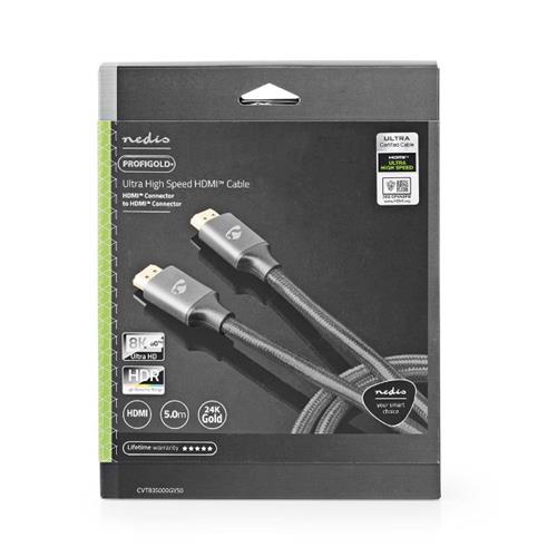 Cable HDMI 5mts Ultra M-M 48Gbps 8K60hz Nedis