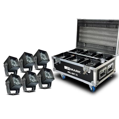 Pack focos bateria 6 x MKL BAT 72 + Flightcase