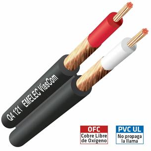 Cable audio paralelo 2×0,25 mm² Ø Exterior: 4,50 x 9,00 mm Q4-121 2