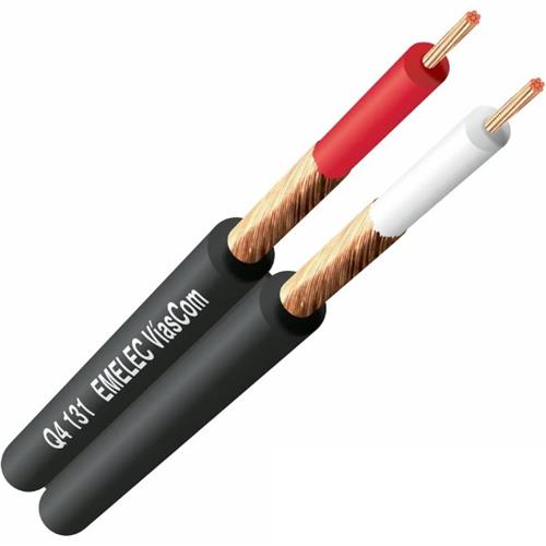 Cable audio paralelo 2×0,14 mm² Ø Exterior: 3,80 x 7,60 mm Q4-131 Cable audio paralelo 2×0,14 mm² Ø Exterior: 3,80 x 7,60 mm Q4-131